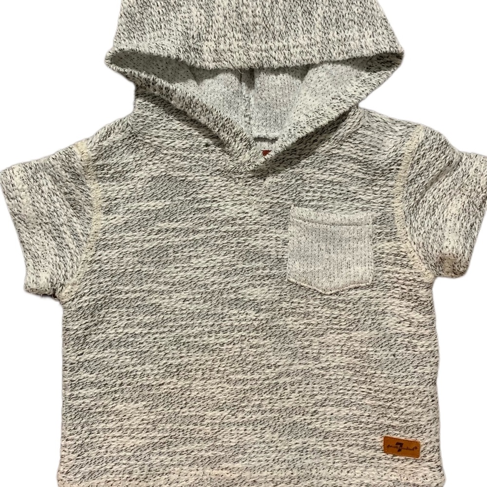 7 For All Mankind Short-sleeve Hooded Sweater